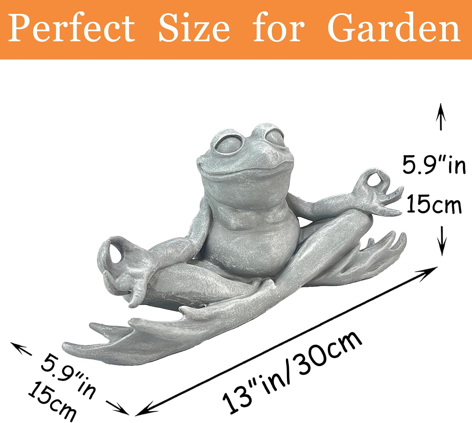 Teaeeno Meditating Yoga Frog Garden Statue, Zen Meditation Frog Figurine with Stone Finish, 13" Resin Outdoor Sculpture