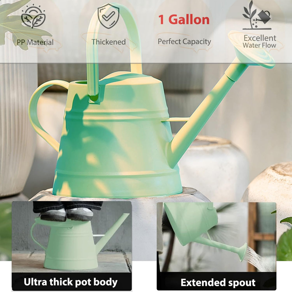 1 Gallon Watering Can for Plants | Watering Cans for Indoor&Outdoor Gardening, Water Can with Ergonomic Movable Handle