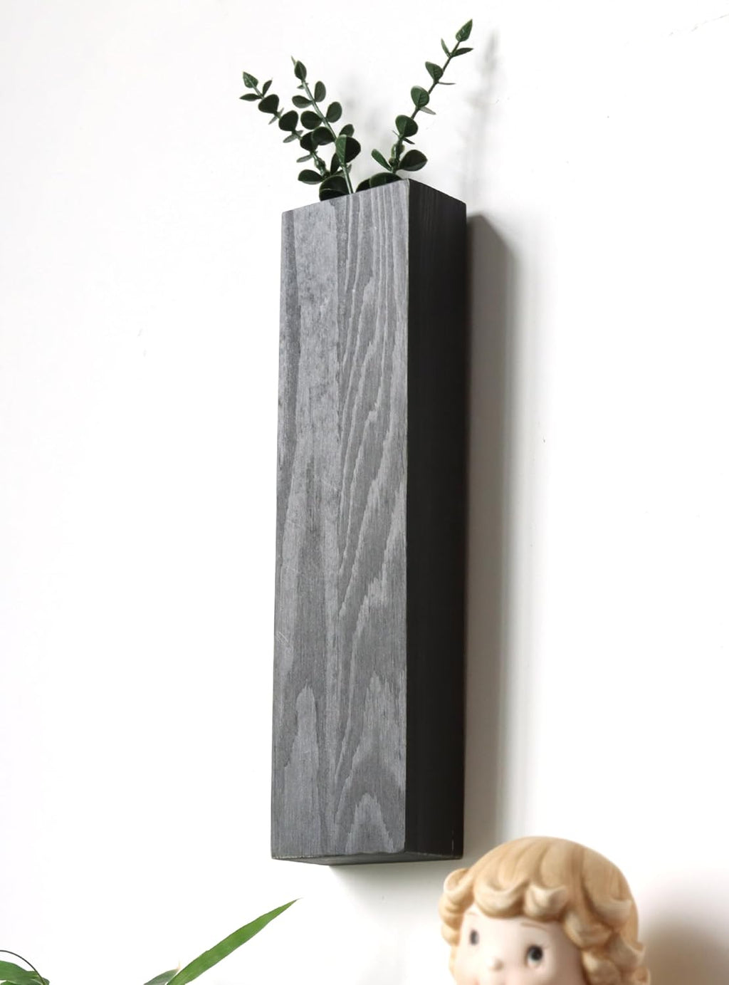 Wood Wall Planter Indoor, Farmhouse Wall Hanging Decor Pocket Planter Vase for Indoor Fake Plants Greenery,Dried