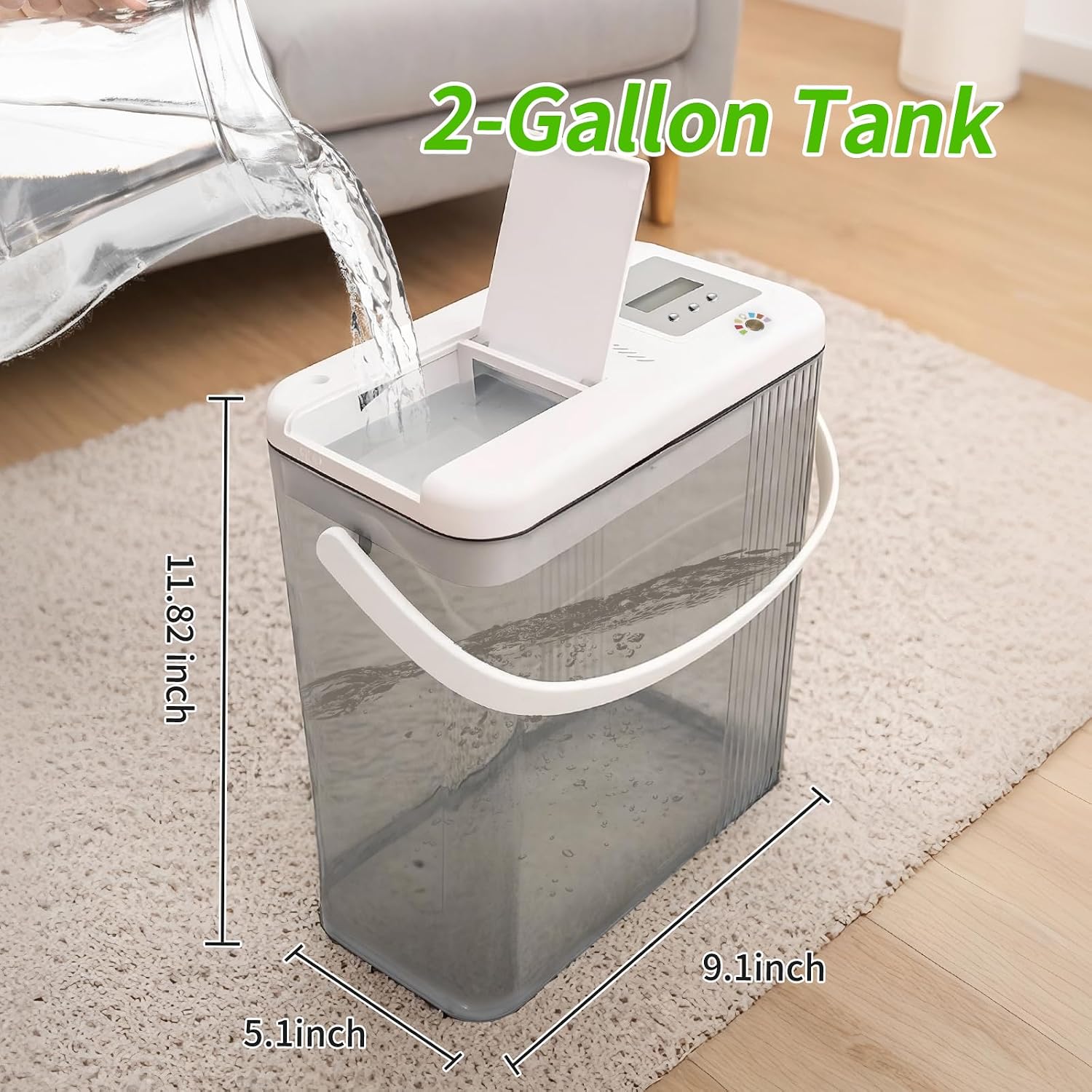 Indoor Drip Irrigation System with 2-Gallon Water Tank, Touch Night Light & Programmable Timer-Self-Watering Kit for 10