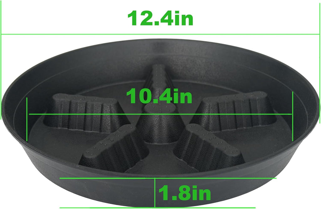 4 Pack Plant Saucer 12 inch, 8 10 14 17 inch, Plant Stand Plastic Plant Saucers for Indoors Outdoor, Heavy Duty Flower