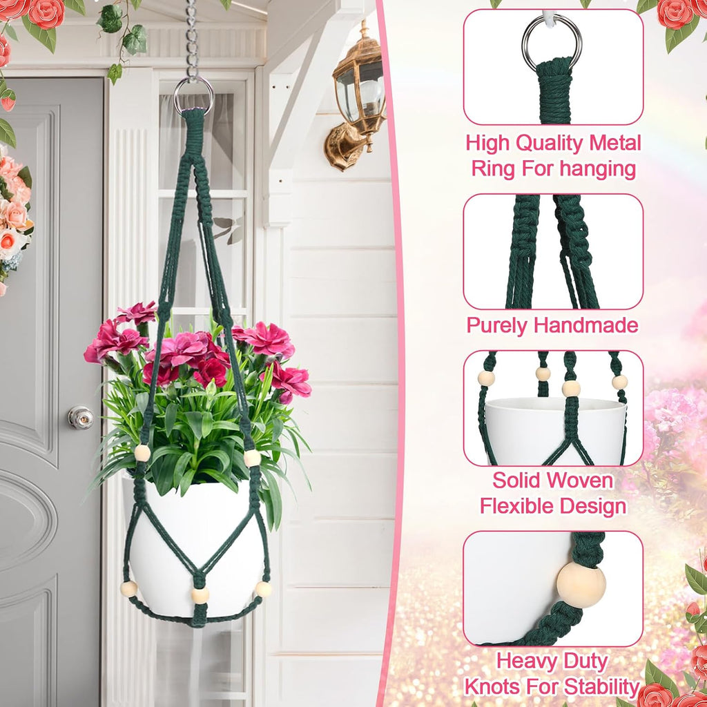 12 Pcs Macrame Plant Hangers Macrame Hanging Planters for Indoor Plants Handmade Boho Hanging Baskets Flower Pots