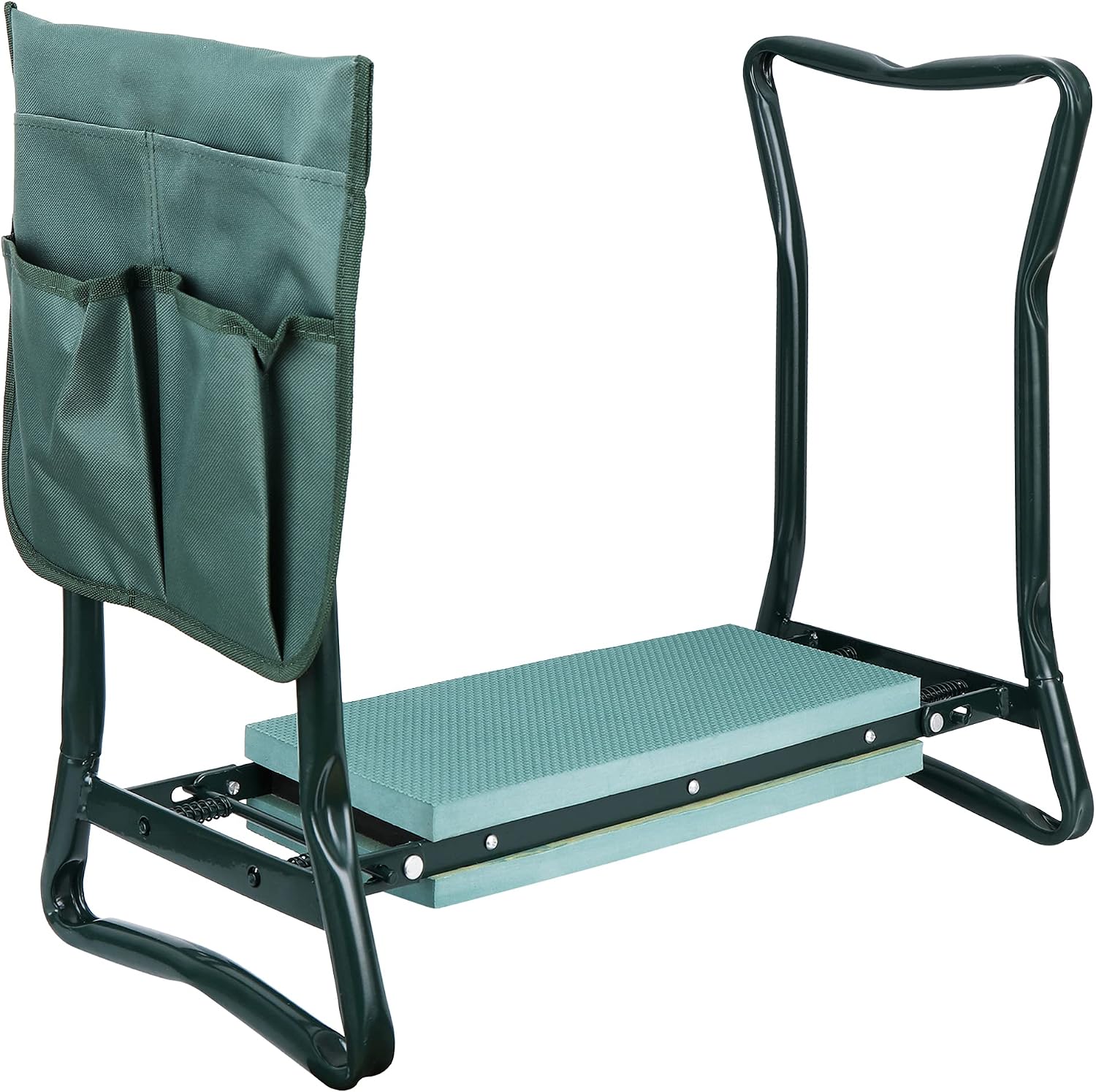 Folding Garden Kneeler Seat Garden Bench Stool with Handles, Multi-use Pouch, Heavy Duty Yard Gardening Chair with Soft