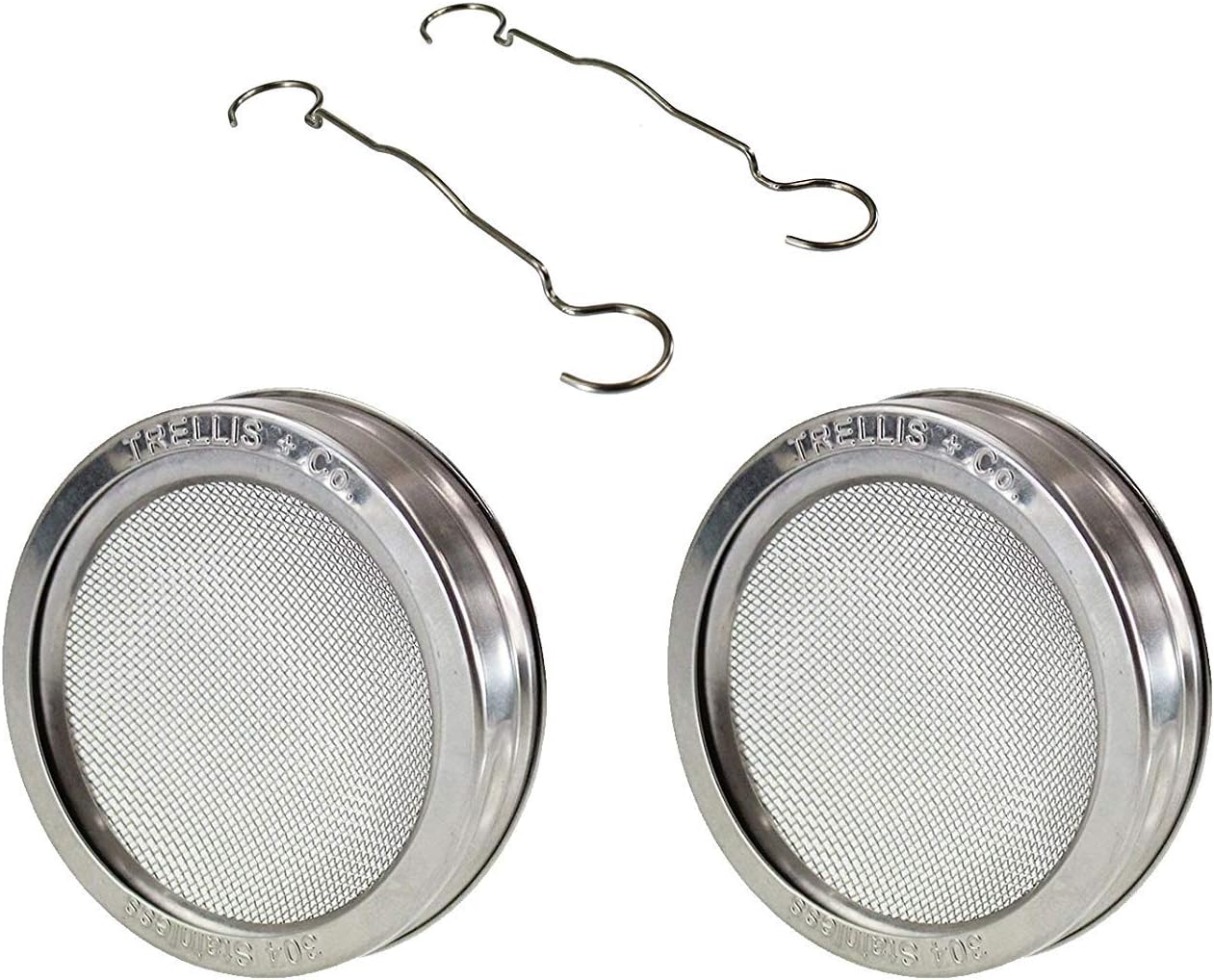 Sprouting Kit - 2 Pack - 316 Stainless Steel Wide Mouth | Curved Mesh, Fits Most Wide Mouth Mason Jars Grow Your Own