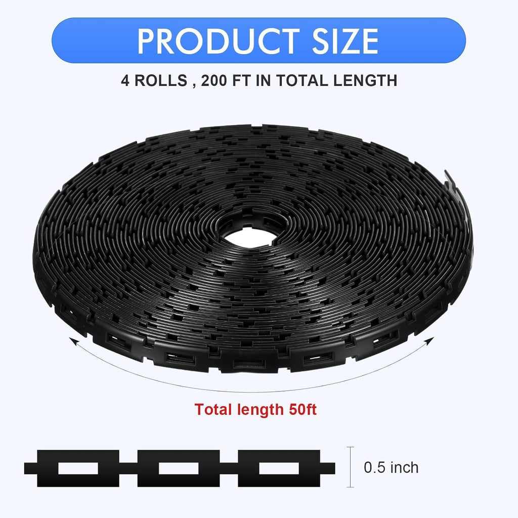 Wesiti 200 ft Plastic Chain Lock Tree Tie 1/2 Inch Wide Adjustable Tree Support Straps Plant String Swing Strap
