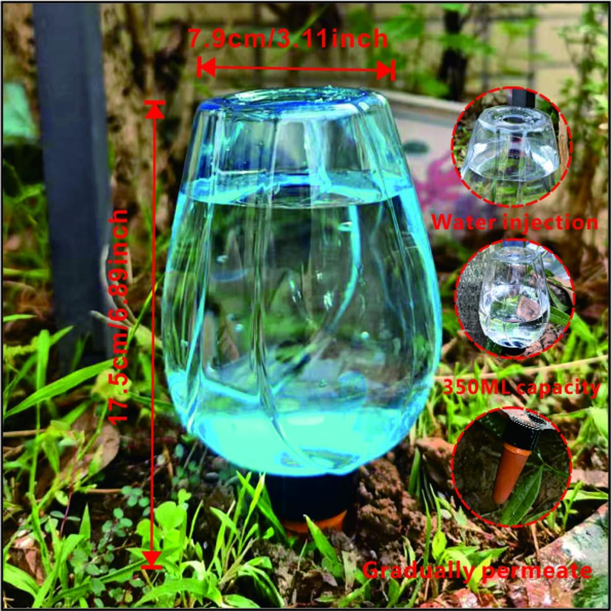 4 Pcs Self Watering for Vacations Indoor Outdoor Plants Automatic Watering Planter Plant Spikes Devices Irrigation
