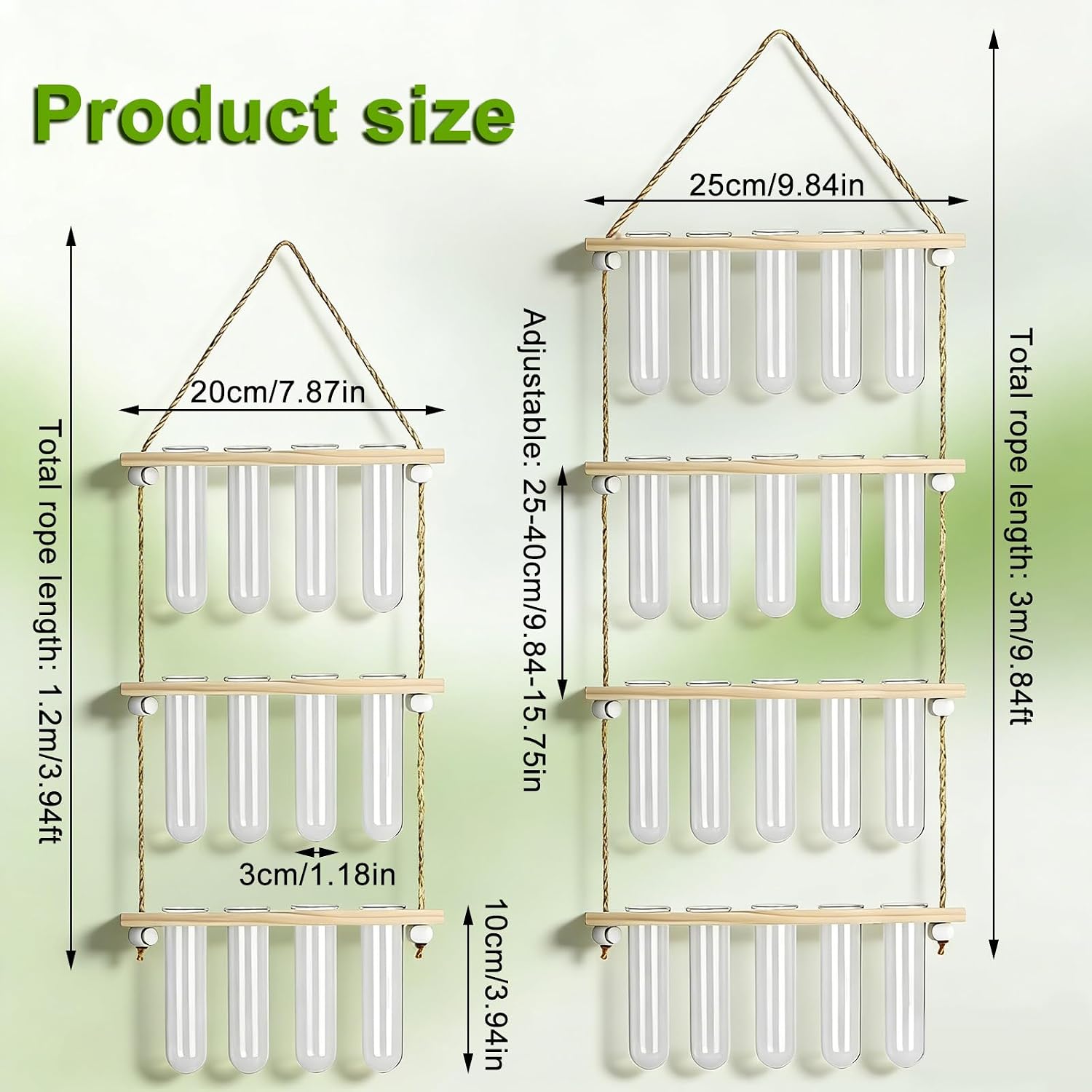 20 Tubes Hanging Plant Propagation Station,Hydroponic 4 Tiered Wall Planter | Wall Mounted Propagation Planters With