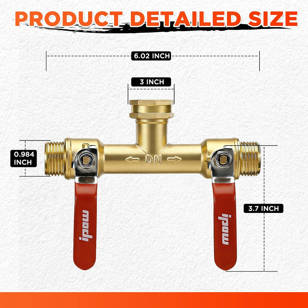 Garden Hose Splitter 2026 Upgrade Full Flow Garden Hose Splitter Heavy Duty Outdoor Faucet Splitter Brass Rust and