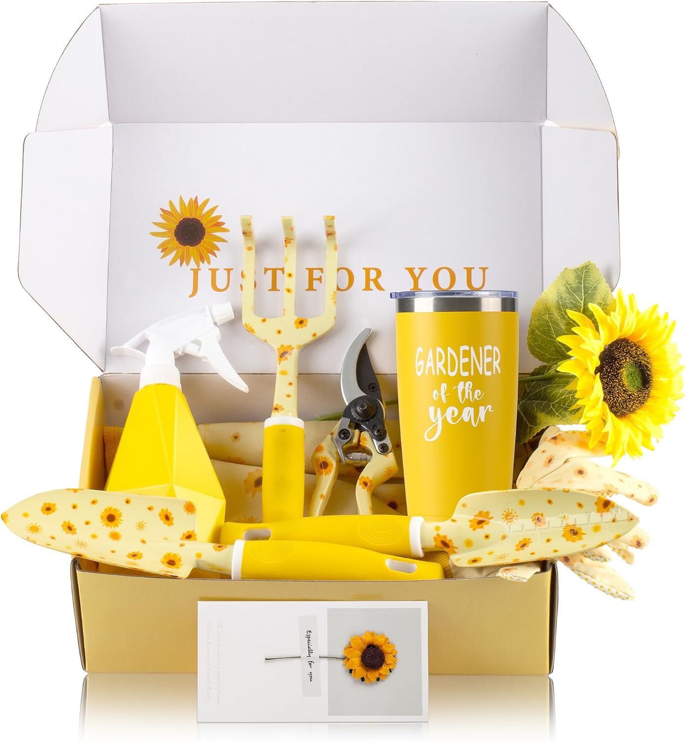 Garden Tool Set with Sunflower Print, Heavy Duty Gardening Hand Tools with Garden Tool Bag,Gardening Gifts for