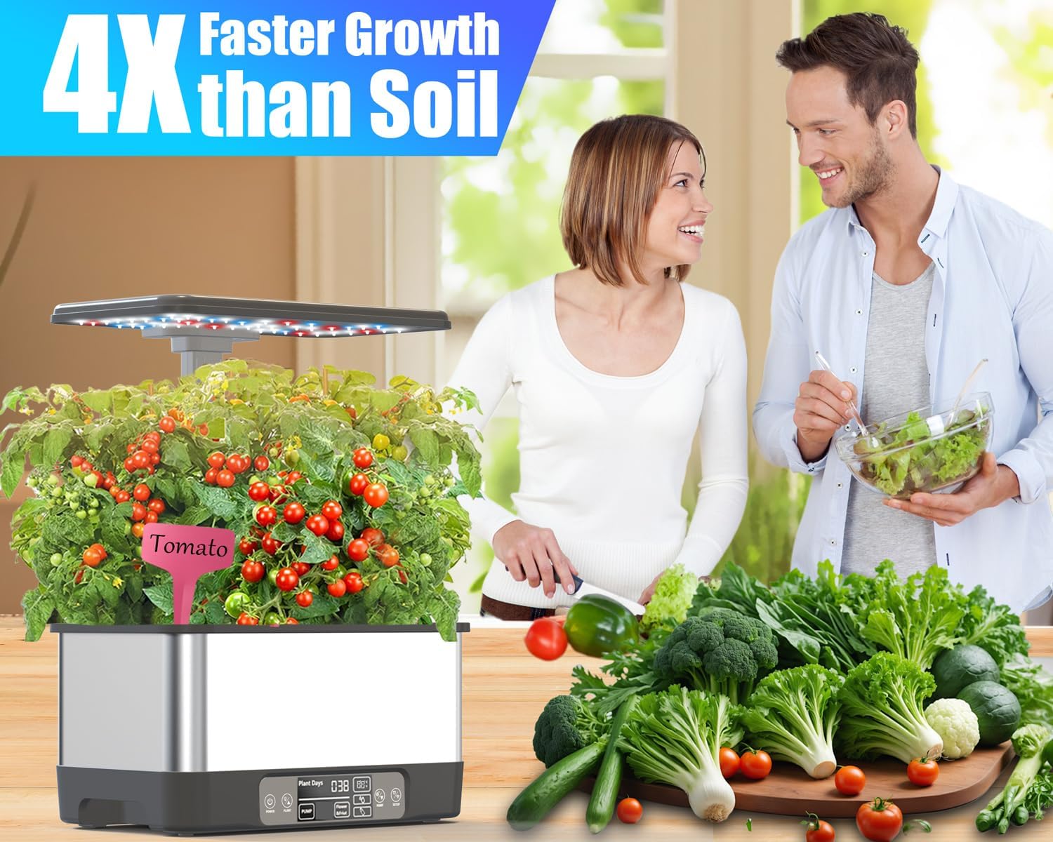 Hydroponics Growing System,Smart Indoor Herb Garden with Grow Light,8 Pods | In door Gardening System , APP & WiFi