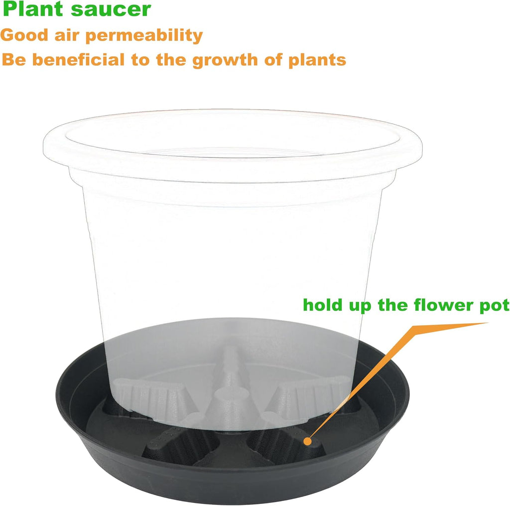 4 Pack Plant Saucer 12 inch, 8 10 14 17 inch, Plant Stand Plastic Plant Saucers for Indoors Outdoor, Heavy Duty Flower