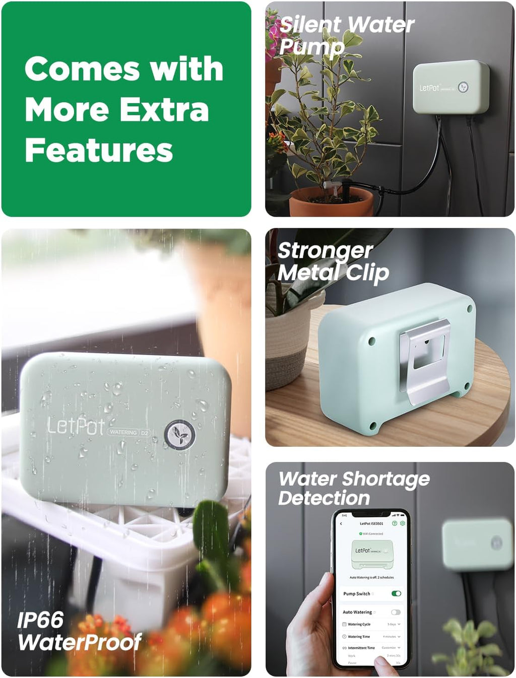 LetPot Automatic Watering System for Potted Plants, [Wi-Fi & App Control] Drip Irrigation Kit System, Smart Plant