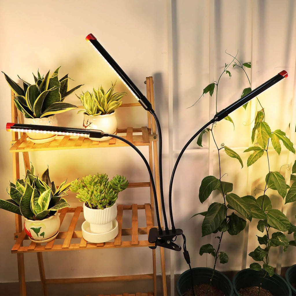 Clip Grow Lights for Indoor Plants, Seed Starting, Bonsai, 4/8/12/16/20H Timer, Full Spectrum Plant Growing Lamps, 27