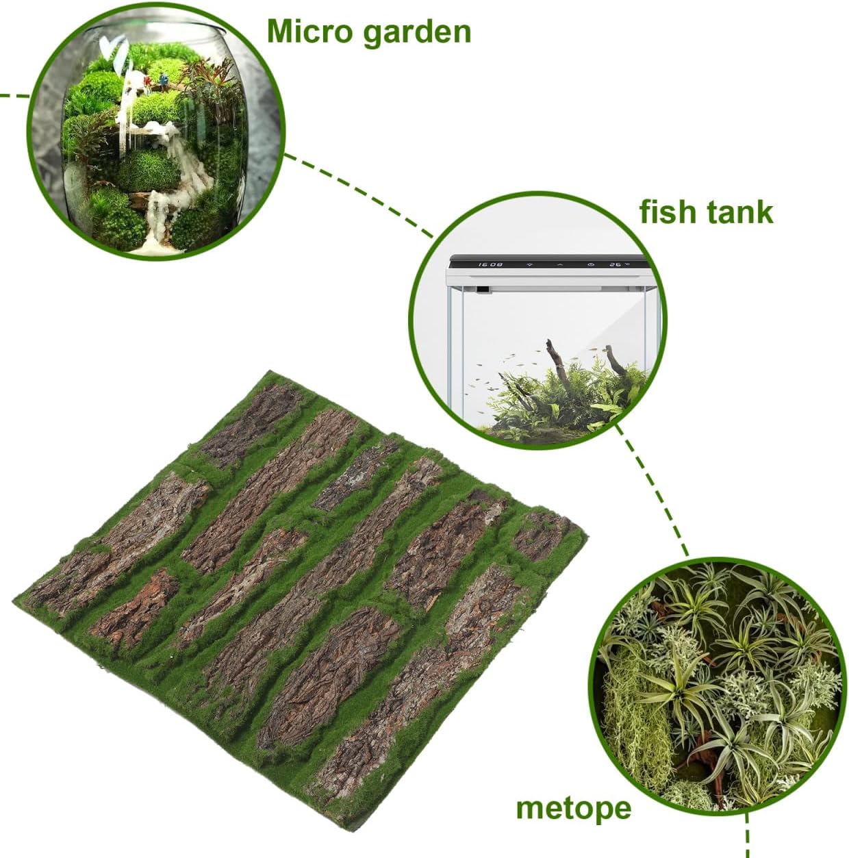 Toddmomy Artificial Moss Mat 3Pcs - Realistic Fake Moss Turf for Micro Landscape Fairy Garden Succulent Planter Indoor