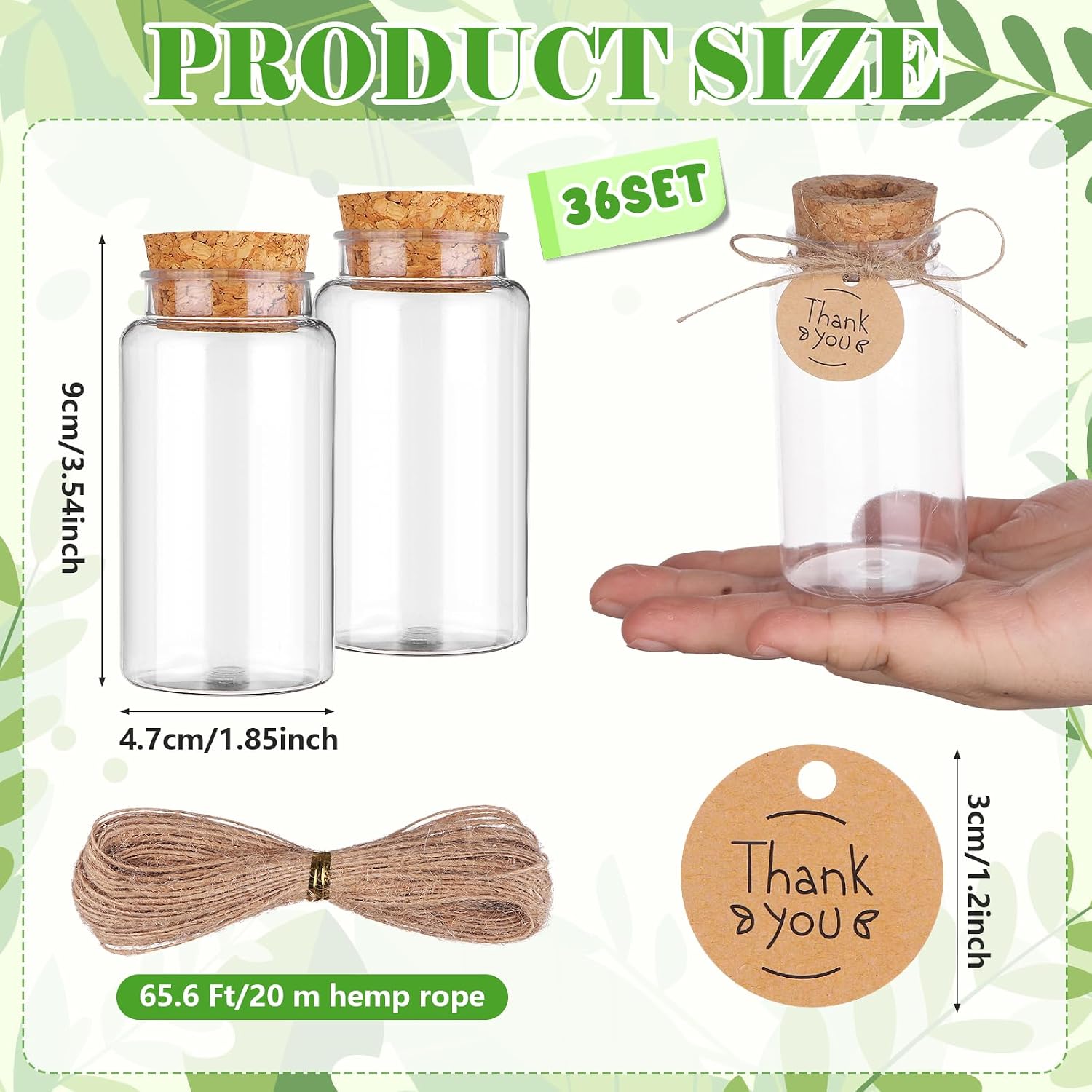 36 Packs Plant Propagation Stations with Hole Lid Clear Plastic Cultivation Bottles Tabletop Hydroponic Containers with