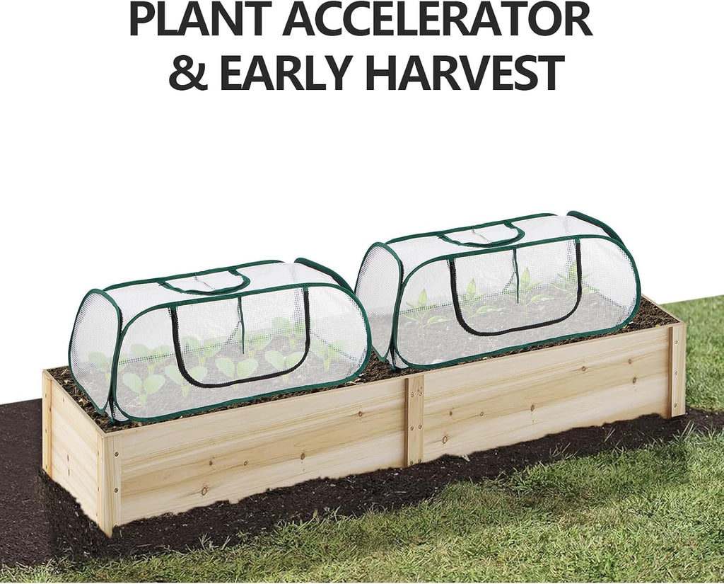 Garden Bed Cover, 45"x22"x16"(H), Plastic Hot House, Garden Row Accelerator, Greenhouse, Freeze Protection Humidity