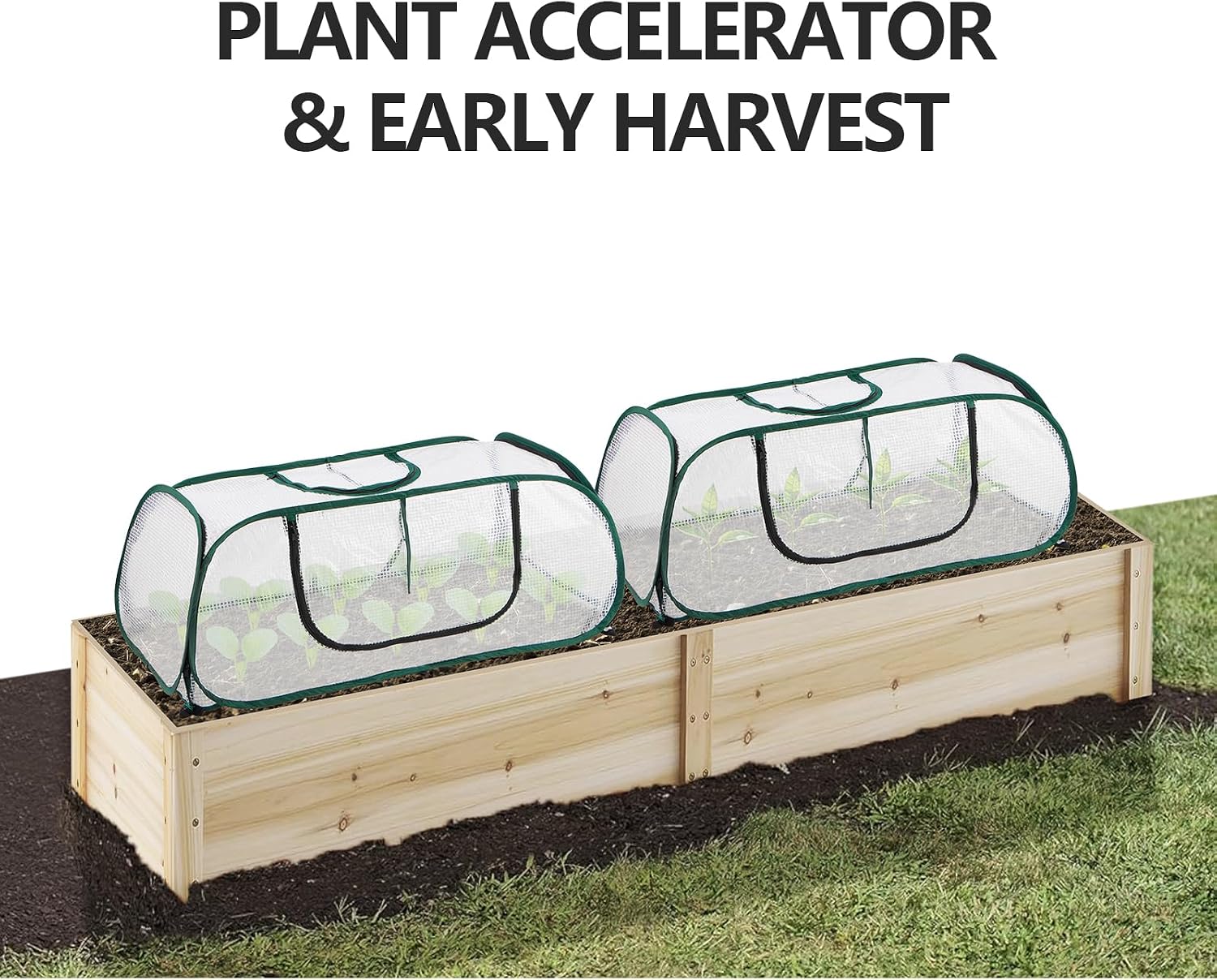 Garden Bed Cover, 45"x22"x16"(H), Plastic Hot House, Garden Row Accelerator, Greenhouse, Freeze Protection Humidity