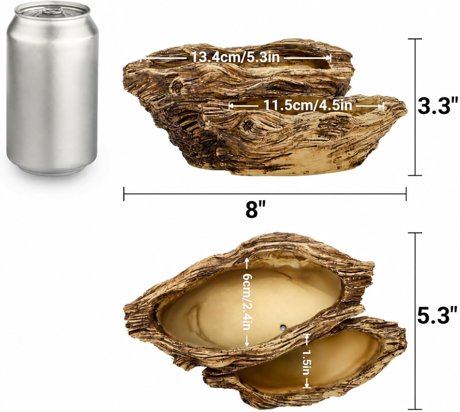 Noamus Artificial Driftwood Planter, Sculpture Resin Succulent Flower Pot, Imitation Wood Pile Porous Bonsai Tree Plant