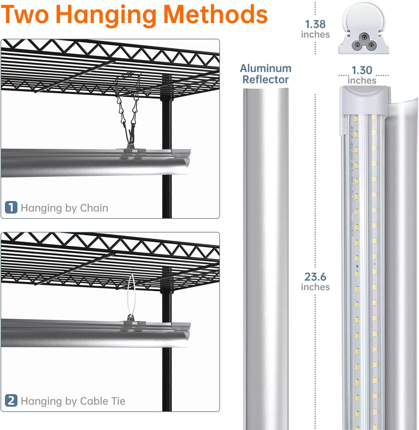 5-Tier Plant Shelf with Grow Light, 29.5x13.8x59in | Grow Light Shelf, Indoor Plant Stand, 4-Pack Full Spectrum LED
