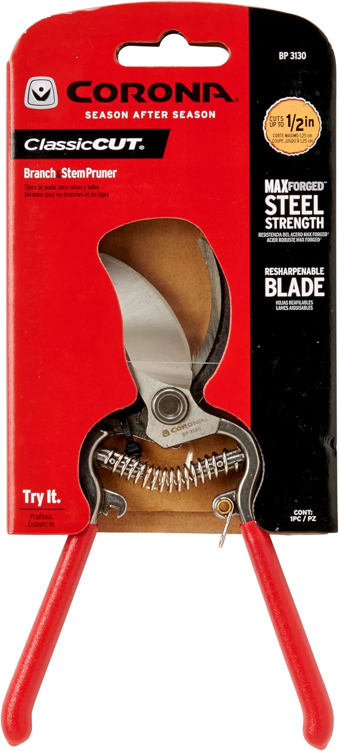 Corona Tools ClassicCUT Forged Bypass Hand Pruner – 1/2-inch Cut Capacity Heavy-Duty Garden Hand Pruner for Tree, Shrub