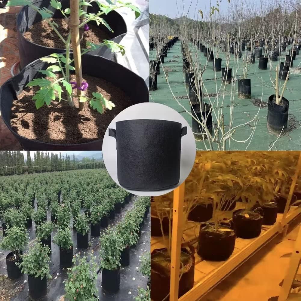 WEIFENG 3-Pack 40 Gallon Grow Bags, XL Heavy Duty Fabric Planter with Handles for Extra Large Trees, Big Shrubs