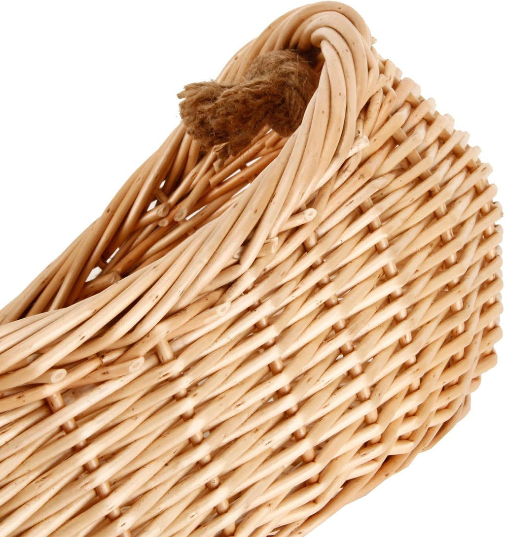 JJSQ Wicker Woven Basket with Jute Rope Handle Garden Harvest Basket Wicker Storage Baskets for Picnic, Easter