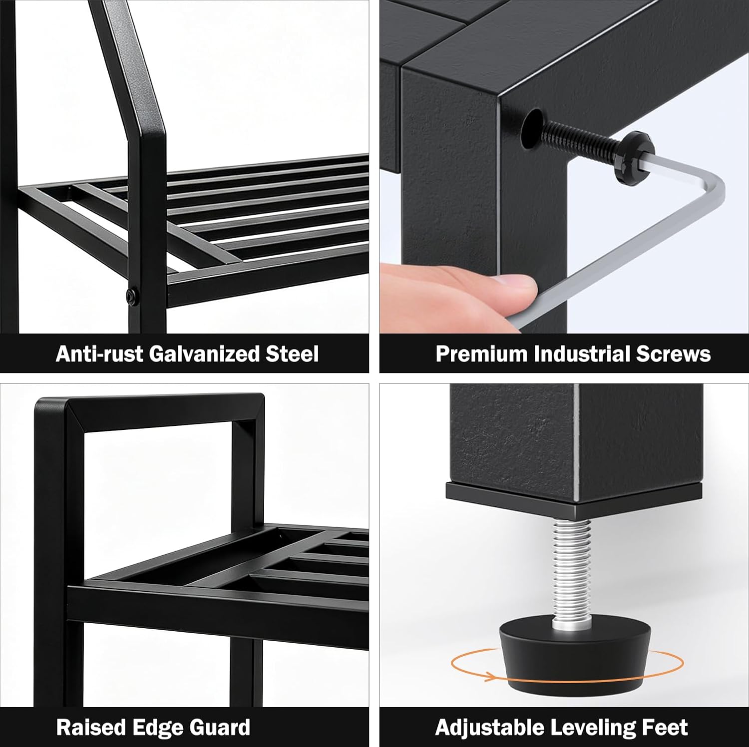 Metal Heavy Duty Plant Stand Indoor Outdoor,30" L×13" W×35" H 3-Tier Tall Plant Stands,Outside Plant Shelves for Large
