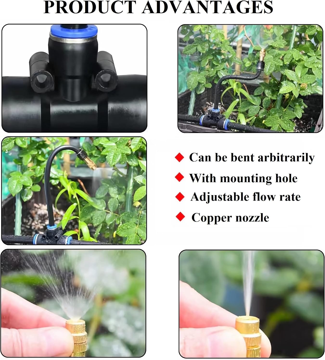 131FT Drip Irrigation Kit, Automatic Garden Watering System with Tool-Free Quick Connectors, 360° Bending Drippers &