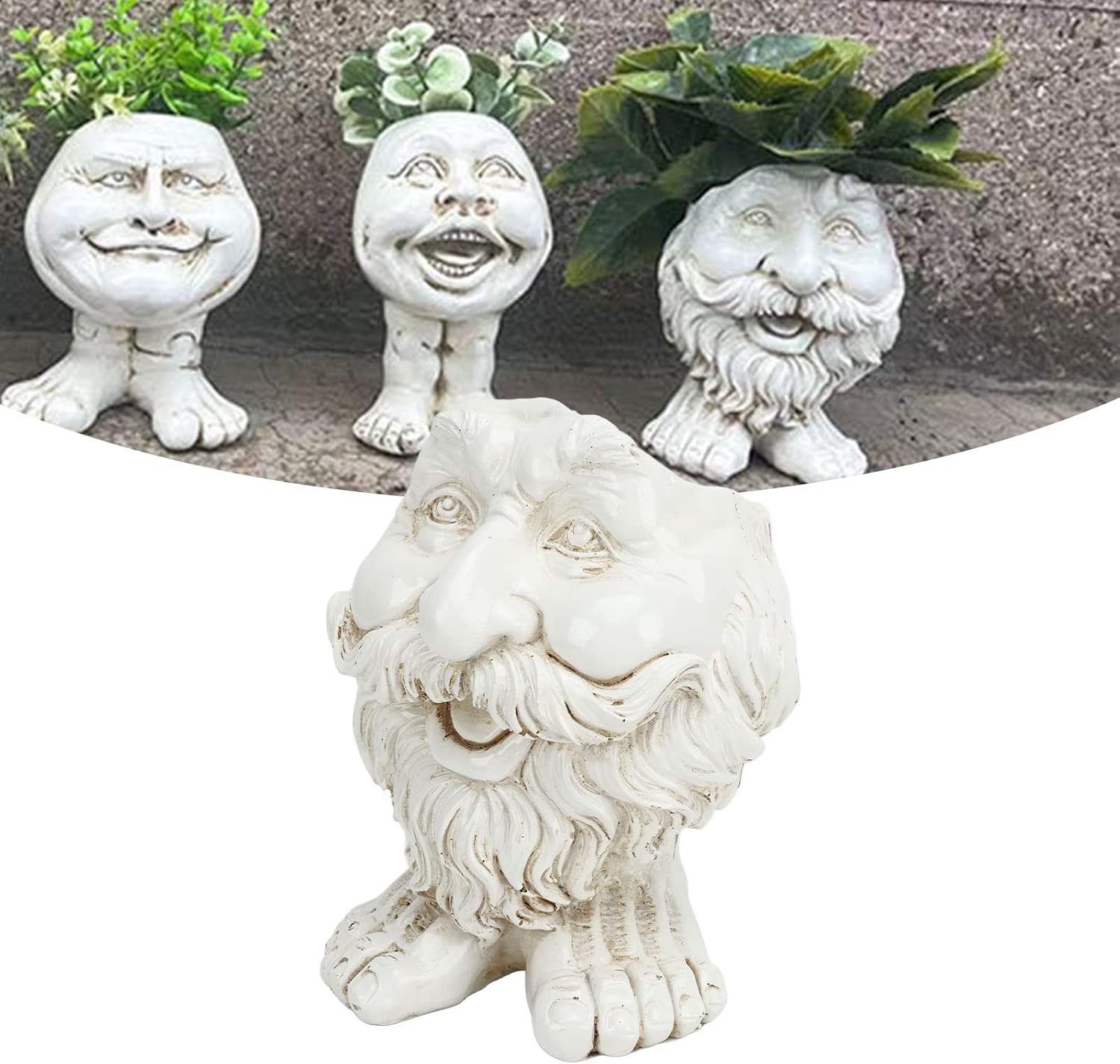 Face Flower Pot, Head Planter Pot, Funny Shape Face Planter Statue, Planter, Cute Resin Planter for Indoor Outdoor