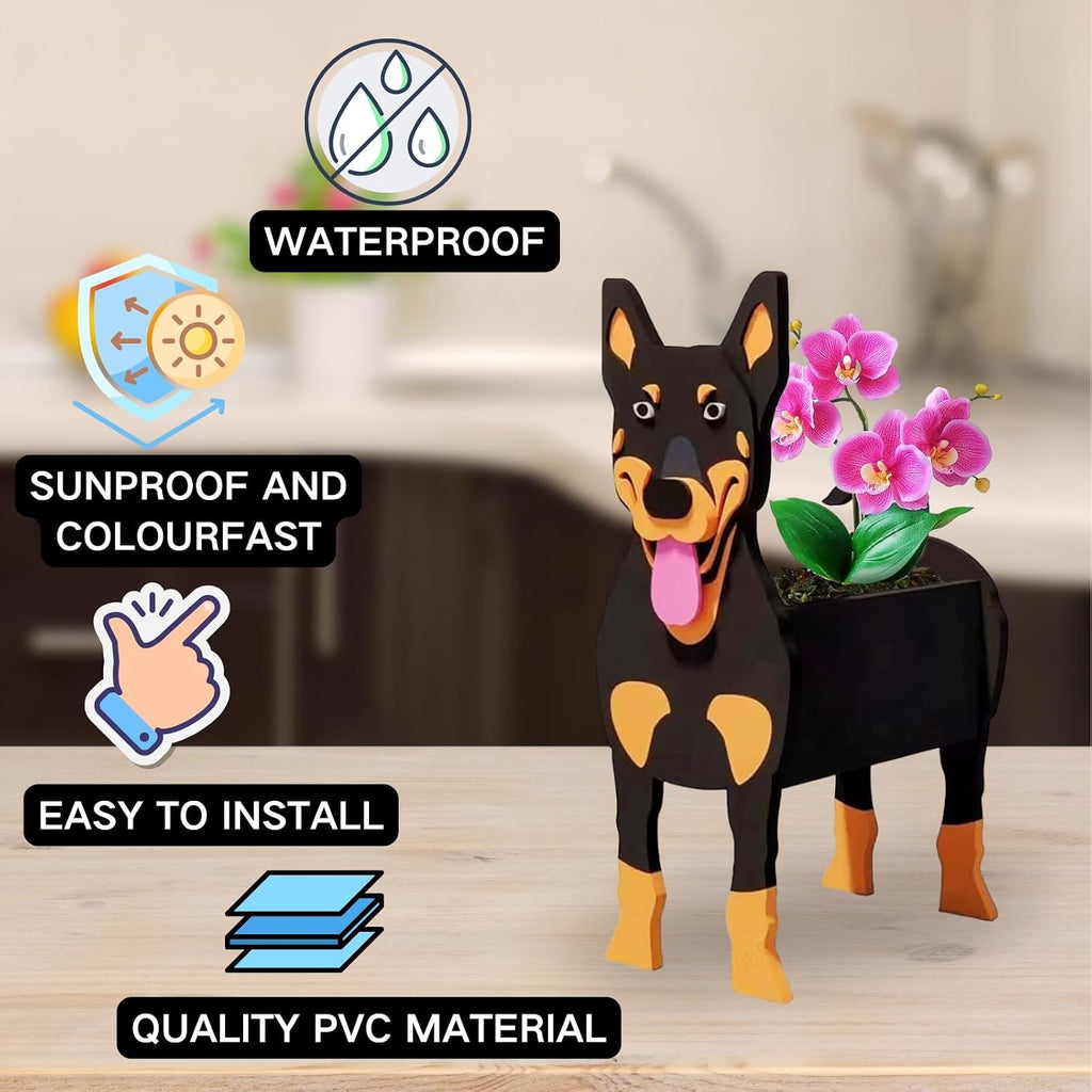 Australian Kelpie Dog Planter Pots, Animal Shaped Flower Pot | Cute Plant Gift for Women and Pet Lovers, Indoor Outdoor