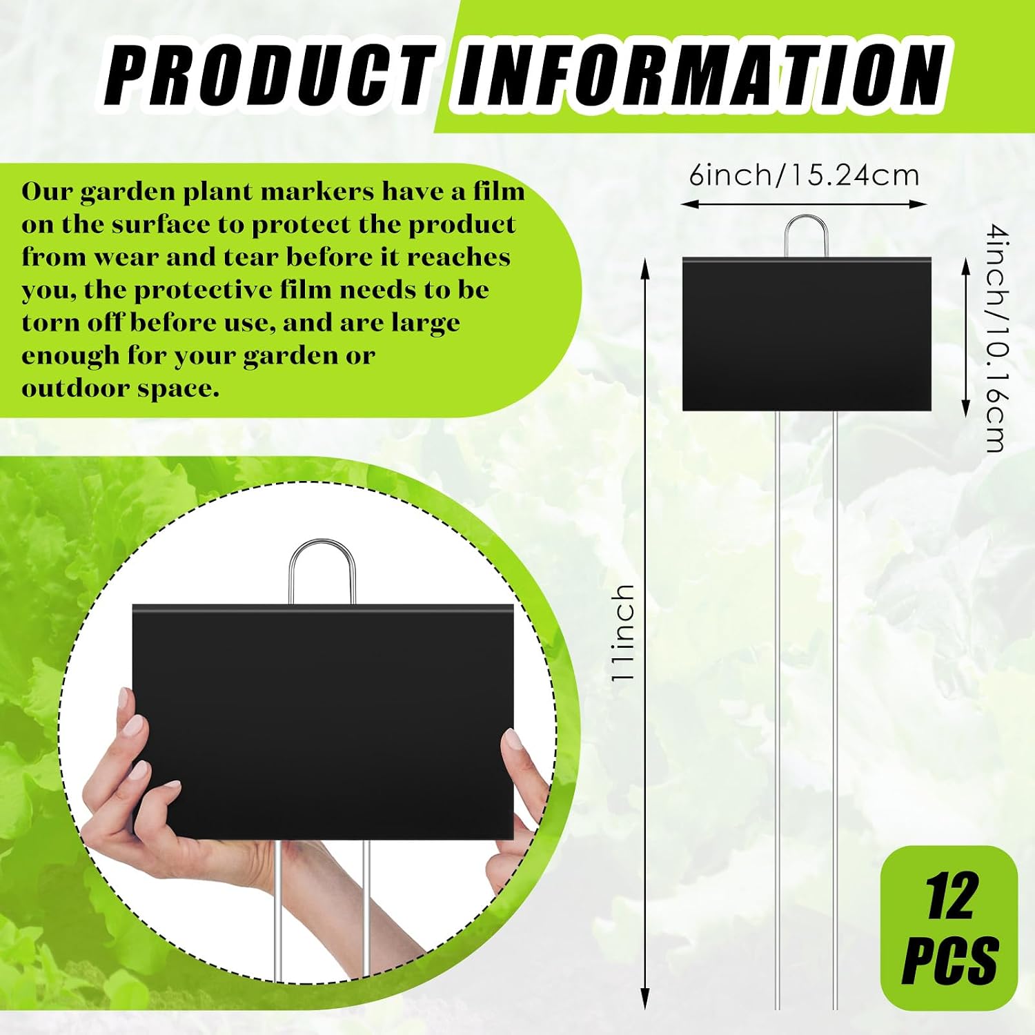 Landhoow 30 Pcs Large Garden Plant Markers Metal Plant Labels Sign 4'' x 6'' with 11'' Stake Weatherproof Waterproof