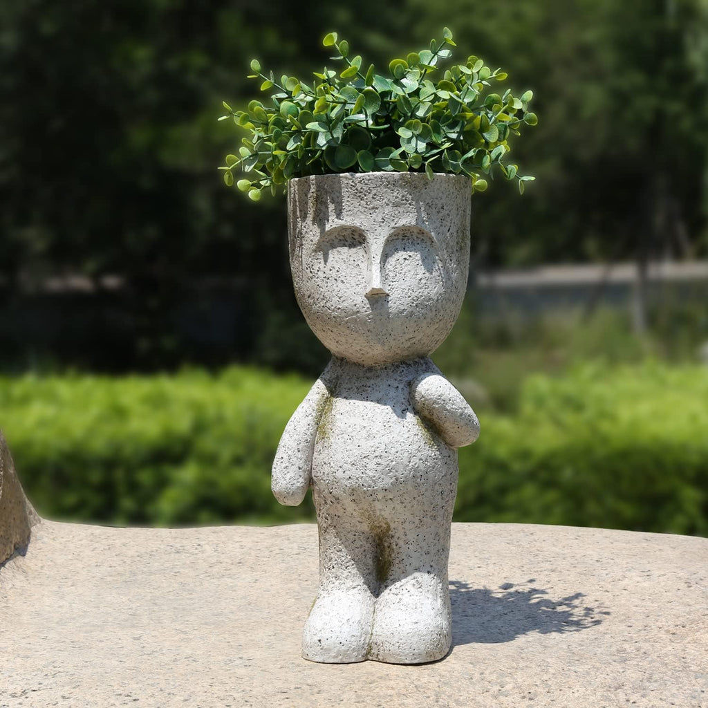 FIMOFIDRE CYNOR Head Planter Face Planters for Indoor Plants Resin Plant Pots with Drainage Hole Unique Succulents