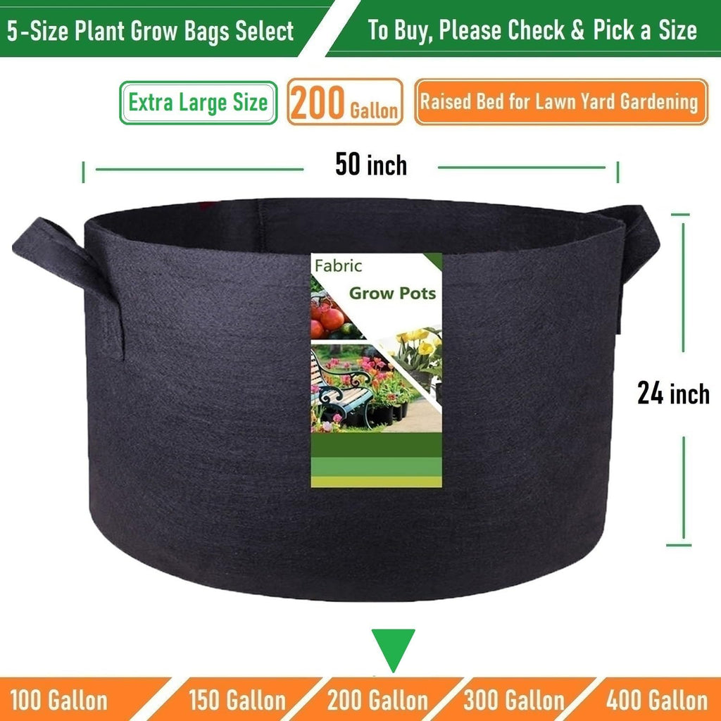 200 Gallon Big Raised Garden Bed Bag (50x24 inch) Large Plant Grow Bag for Tomato,Potato Planter,Herbs Veggies