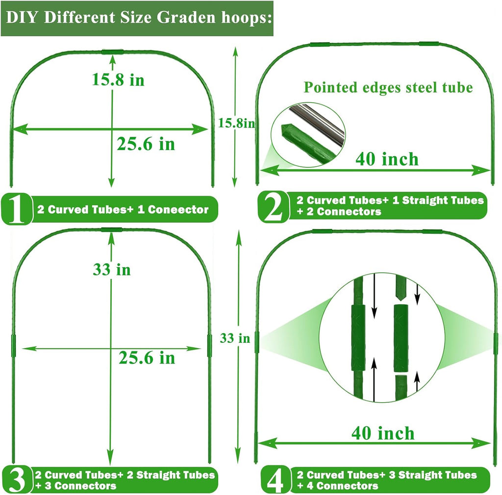 Garden Mesh Netting Kit, Plant Covers 10x30Ft Ultra Fine Mesh Netting & 6Pcs Garden Hoops &18 Clip, Garden Netting Kit