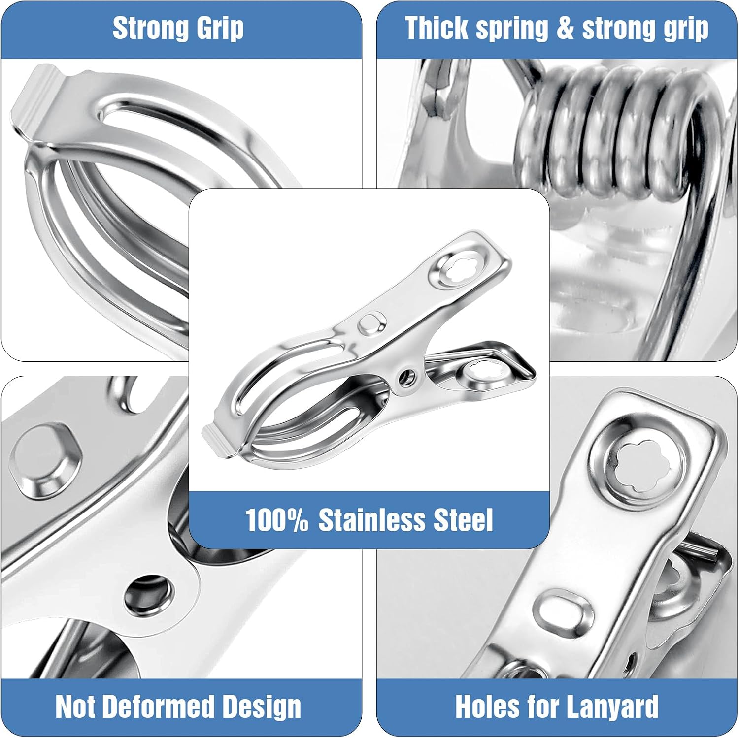 Upgraded 200 PCS Garden Clips, Greenhouse Clamps 100% Stainless Steel Heavy Duty Greenhuose Clips for Netting - Strong