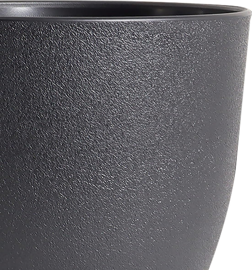 WSMKSZ 10/9/8 inch Medium Plant Pots, 3 Pack Modern Decorative Plastic Planters with Drainage Holes and Saucers, Flower