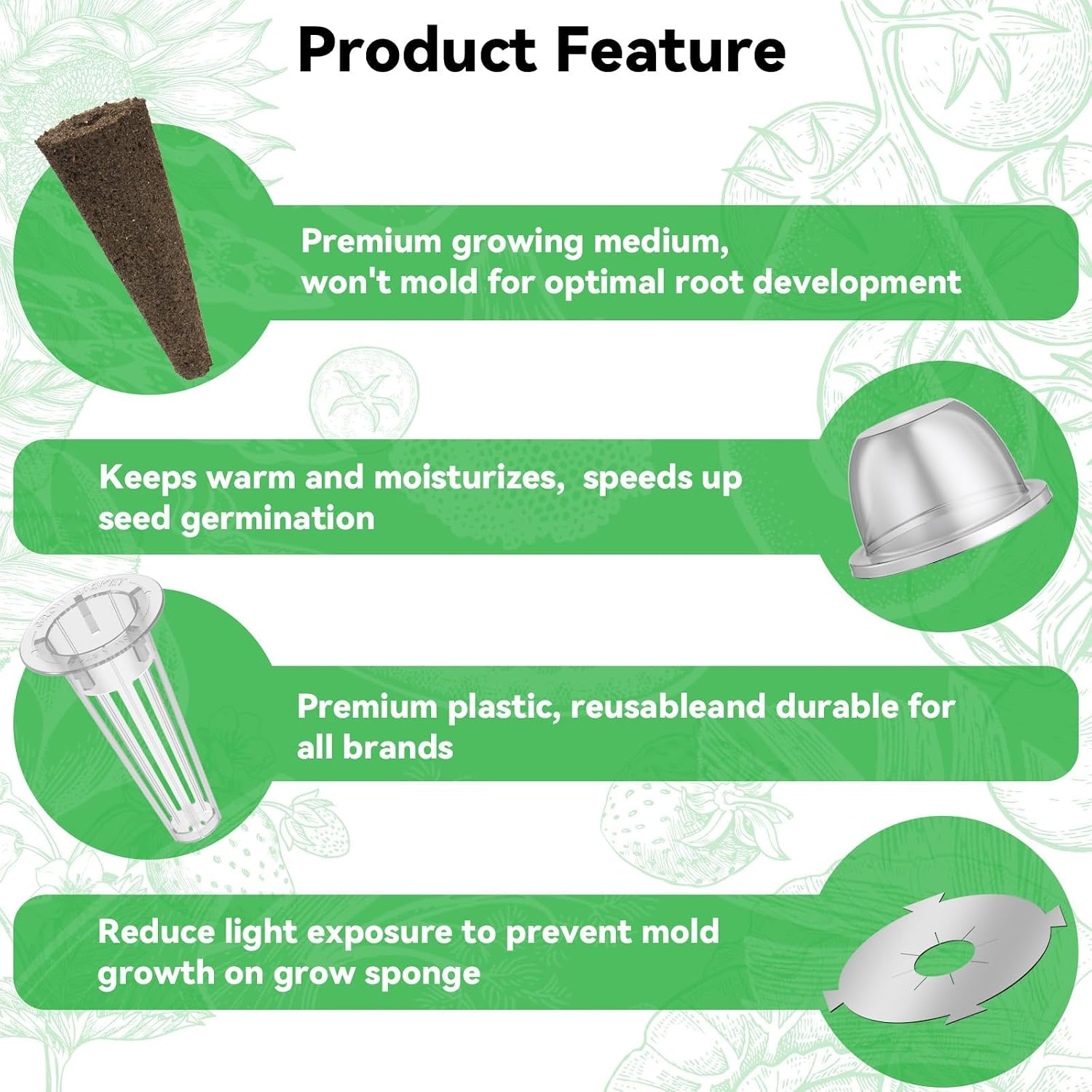 inbloom Organic Salad Seed Pod Kit for AeroGarden, Ahopegarden Hydroponics Growing System,Low-Calorie Food, 12-Pods