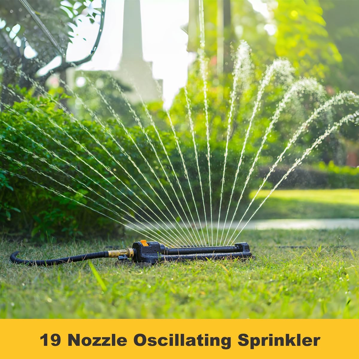 FANHAO Oscillating Sprinkler for Yard, Garden and Flower Beds, Covers Up to 3,600 sq. ft., Durable Lawn Sprinkler with