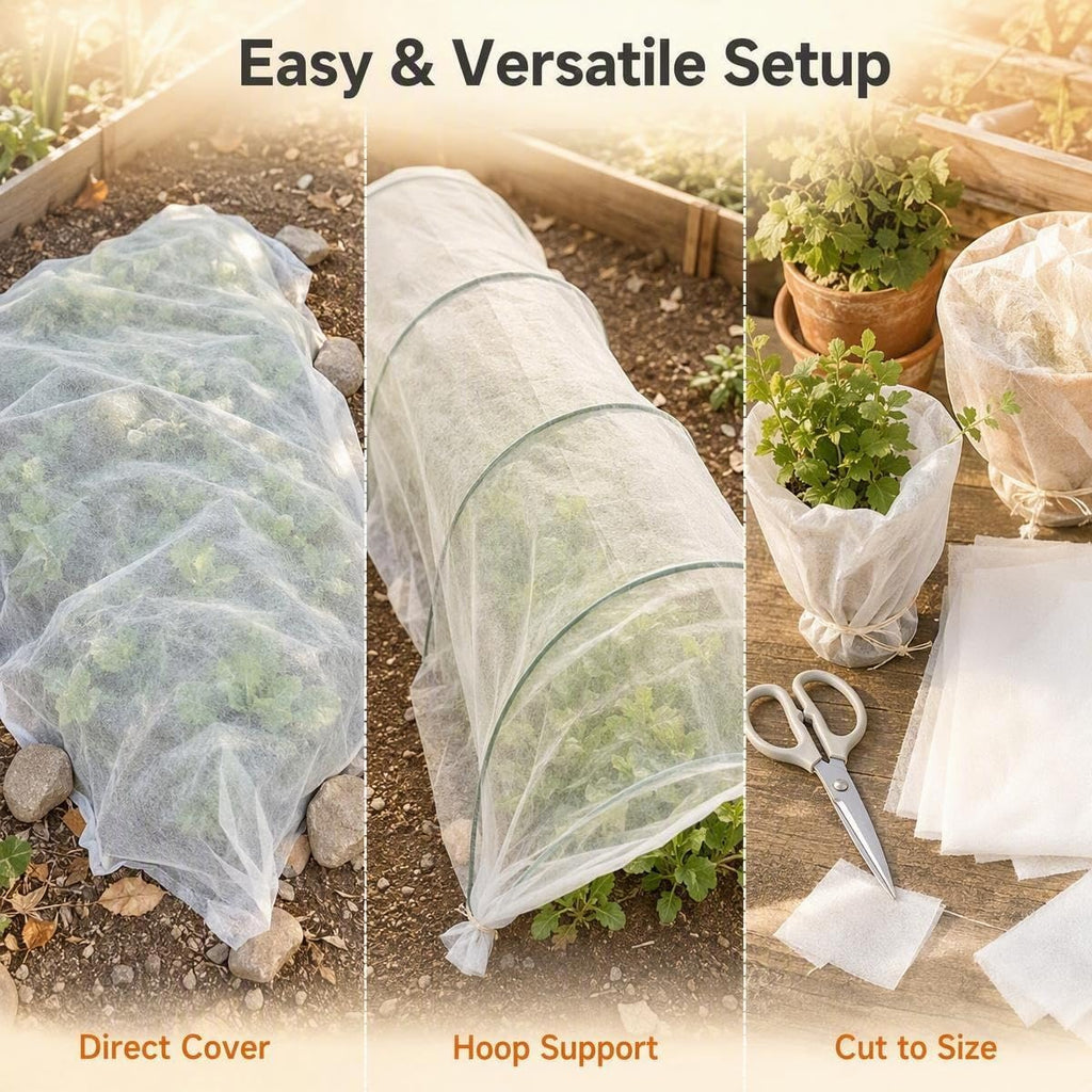 Plant Covers Freeze Protection 10 x 50 FT,0.9oz/yd² Frost Cloth | Floating Row Cover Plant Blankets for Garden Clod