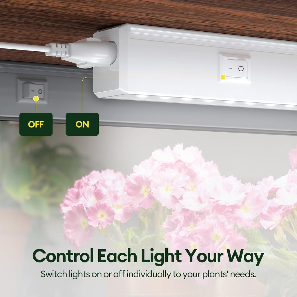 T5 Grow Lights for Indoor Plants 2FT, Sun-Like Full Spectrum 5000K Grow Light, 60W(4 x 15W), Grow Light Strips for Seed