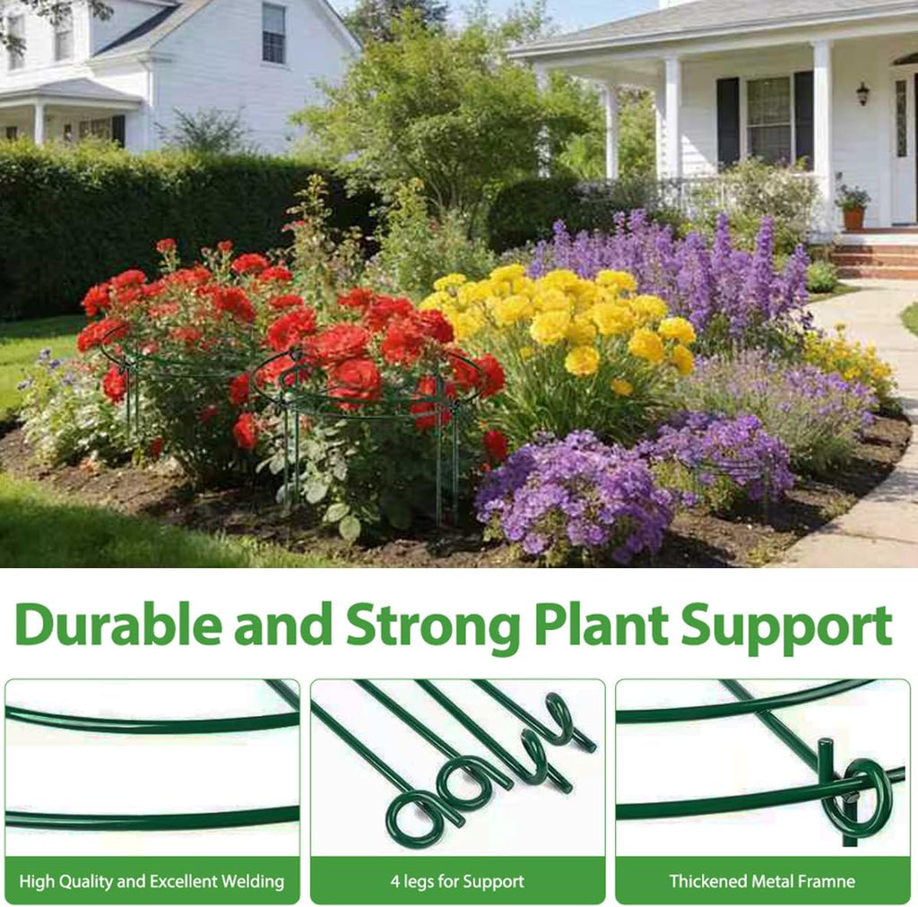 Peony Cages and Supports Pack 6 PCS ,11.8" Dx15.8" H Heavy Duty Plant Support Cage Set for hydrangeas, Roses and