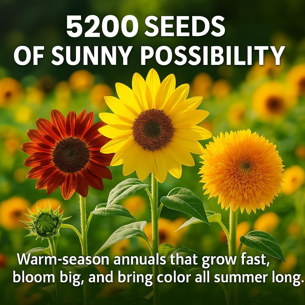 NatureZ Edge 5200+ Sunflower Seeds for Planting Bulk Variety Pack, Get More Sunflower Seeds to Plant, from Dwarf