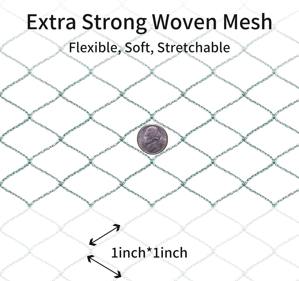 Bird Netting 20'x40' with 1" Square Mesh Bird Net Garden Netting for Chicken Coop, Aviary, Deer Fence, Chicken Netting