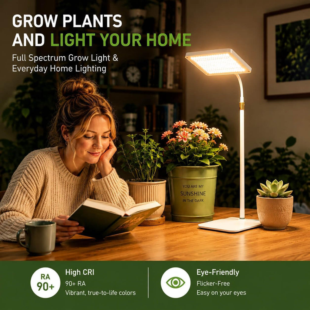 25W LED Grow Lights for Indoor Plants with Stand for Floor and Tabletop | Full Spectrum Plant Lights for Indoor Growing