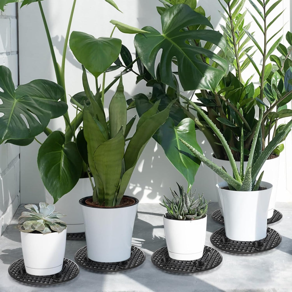 Tlence 15 PCS Plant Level Pot Elevator, 12 inch Plastic Potted Plant Stands, Large Patio Planter Riser Holder, Deck