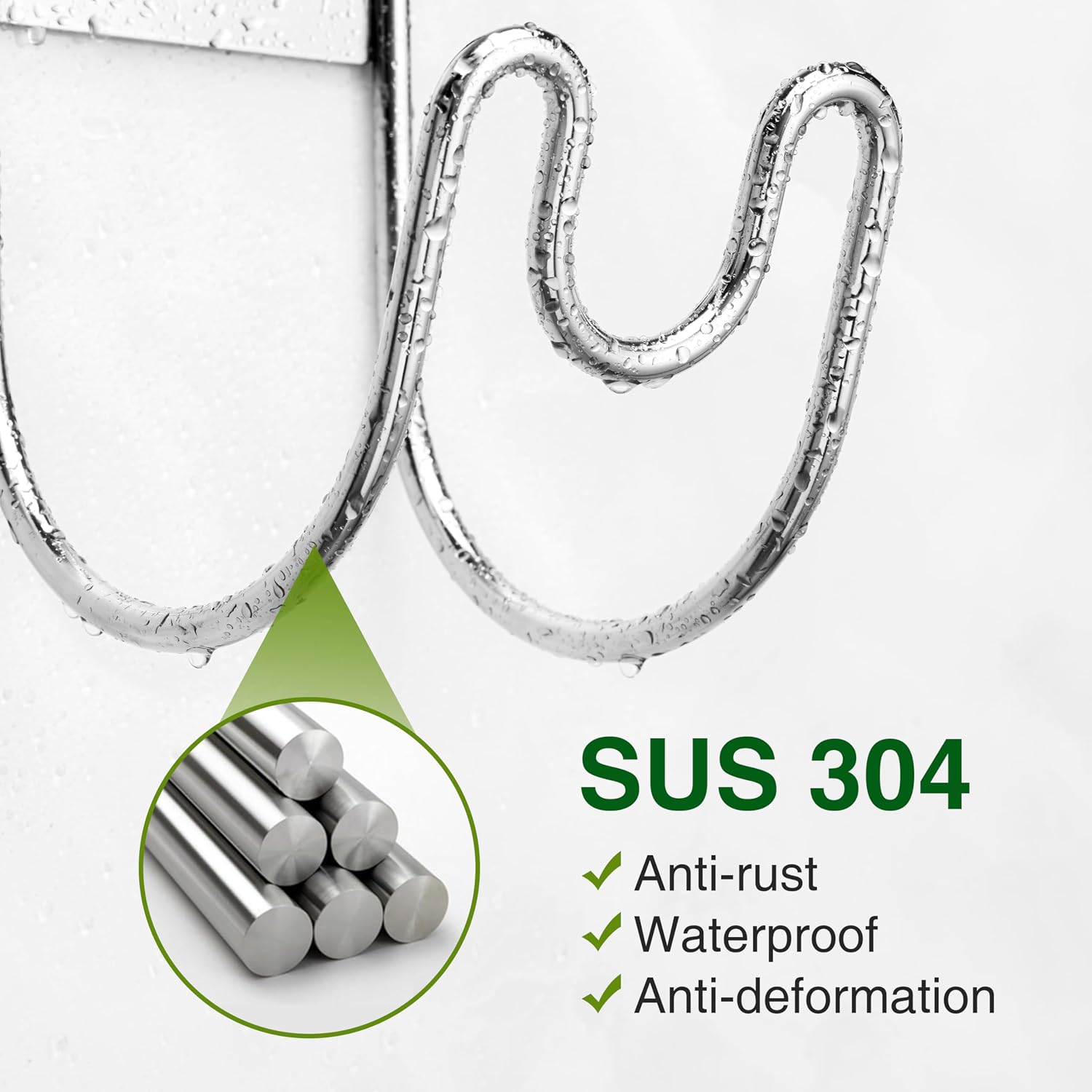 Stainless Steel Garden Hose Holder - Silver SS304 Water Hose Holder - Wall Mounted Hose Hanger Heavy Duty for Water