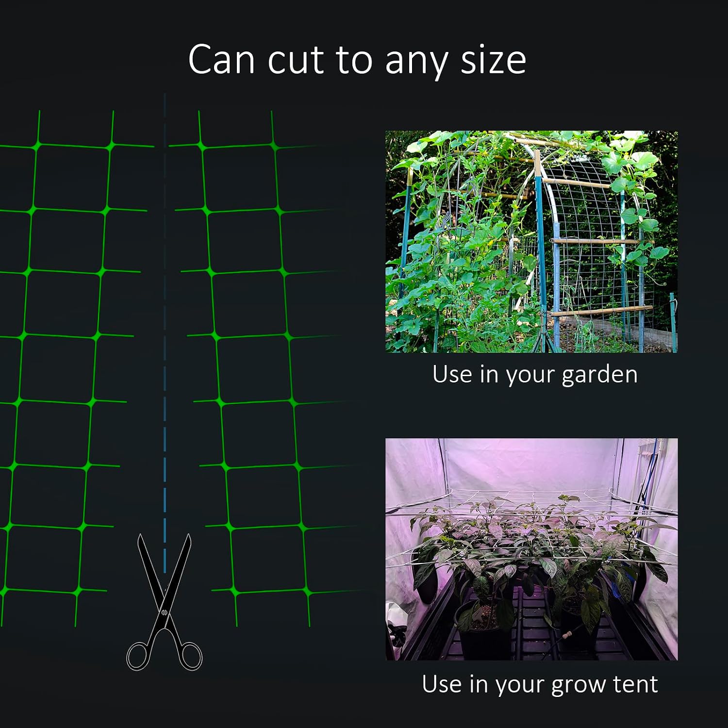 Toolazy Trellis Netting 79" x328' Green - Heavy Duty 6" Mesh Plant Support Net for Climbing Vegetables, Garden Trellis