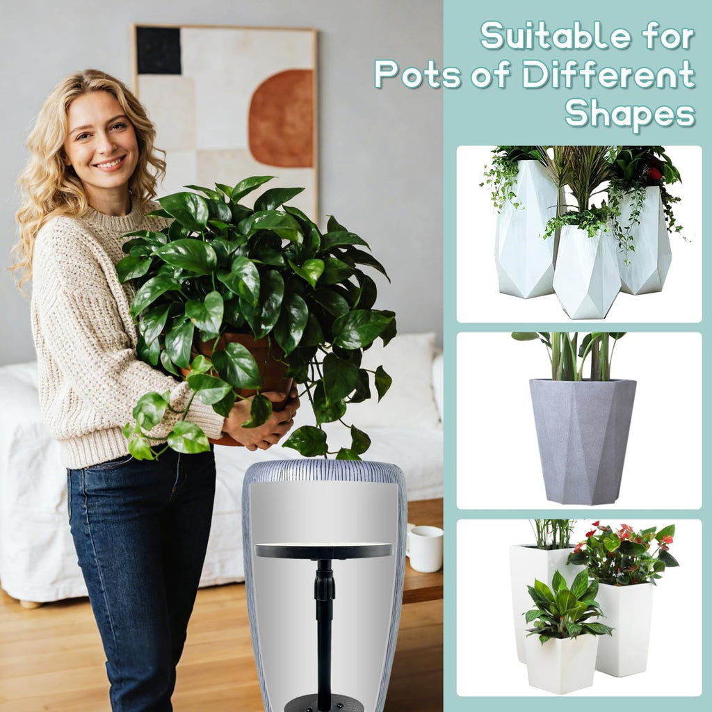 2 Pack Adjustable Height Plant Risers for Inside Pots 12-21" Planter Inserts with 6" 8" 10" Base Rise Planter Lift