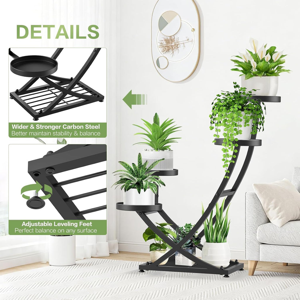 Outdoor Plant Stand Metal Plant Stand Indoor, 5 Tier Heavy Duty Corner Plant Stands, Plant Shelf for Tall Plant Holder