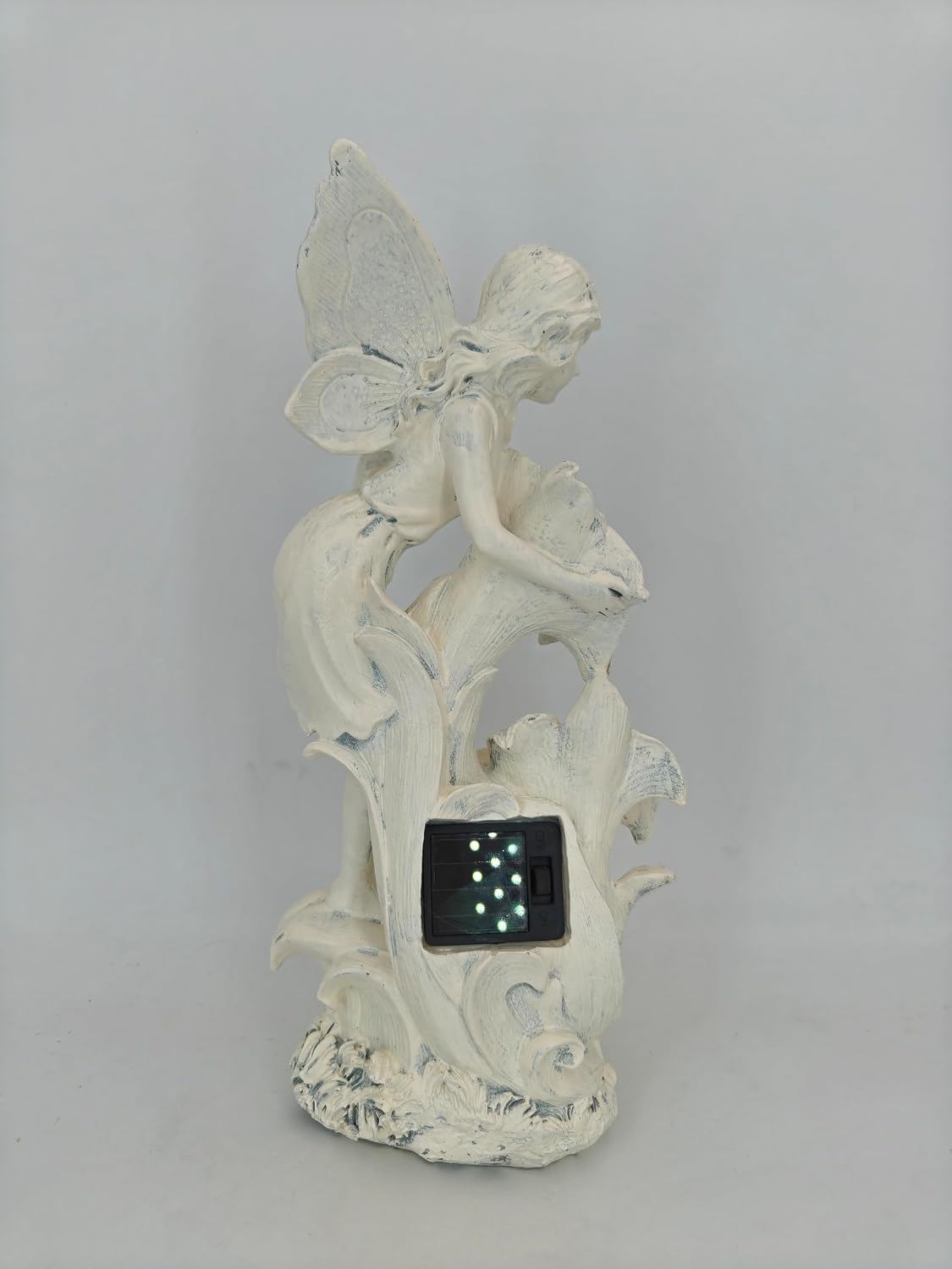 Angel Figurines Garden Statue with Solar Powered Light 12.2IN | Resin Angel Statue Decor for HOME Patio Lawn Yard
